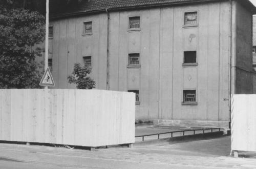 Gerichtsgefängnis, kurz vor dem Abriss (Ansicht vom Neumarkt)